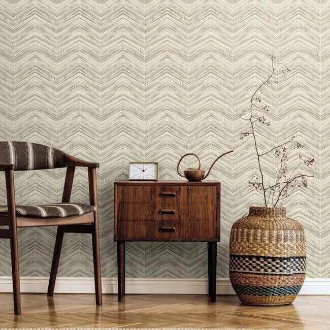 Inspired by Color Petite Watercolor Chevron - Cream Wallpaper | Buy Online Inspired by Color Petite Watercolor Chevron wallpaper, color Cream, SKU BW3912