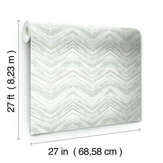 Inspired by Color Petite Watercolor Chevron wallpaper, color White & Grey, SKU BW3913