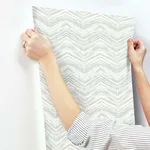 Inspired by Color Petite Watercolor Chevron wallpaper, color White & Grey, SKU BW3913