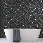 Inspired by Color Prismatic - Black & Silver Wallpaper | Buy Online Inspired by Color Prismatic wallpaper, color Black & Silver, SKU BW3985