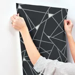 Inspired by Color Prismatic - Black & Silver Wallpaper | Buy Online Inspired by Color Prismatic wallpaper, color Black & Silver, SKU BW3985