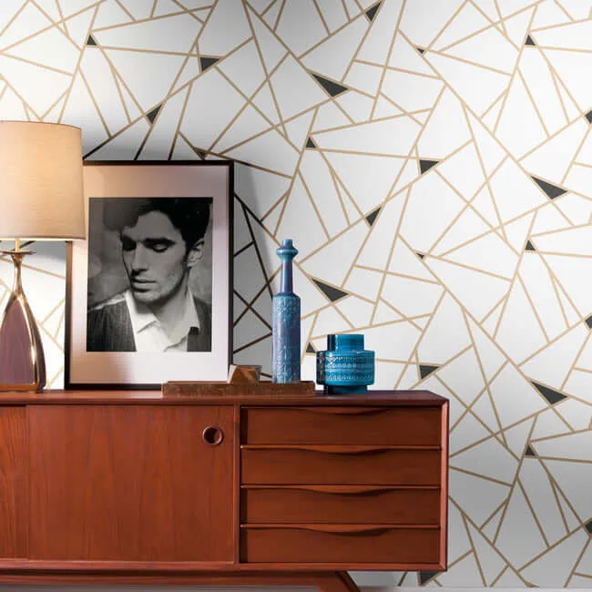 Inspired by Color Prismatic - Gold & Black Wallpaper | Buy Online Inspired by Color Prismatic wallpaper, color Gold & Black, SKU RY2702