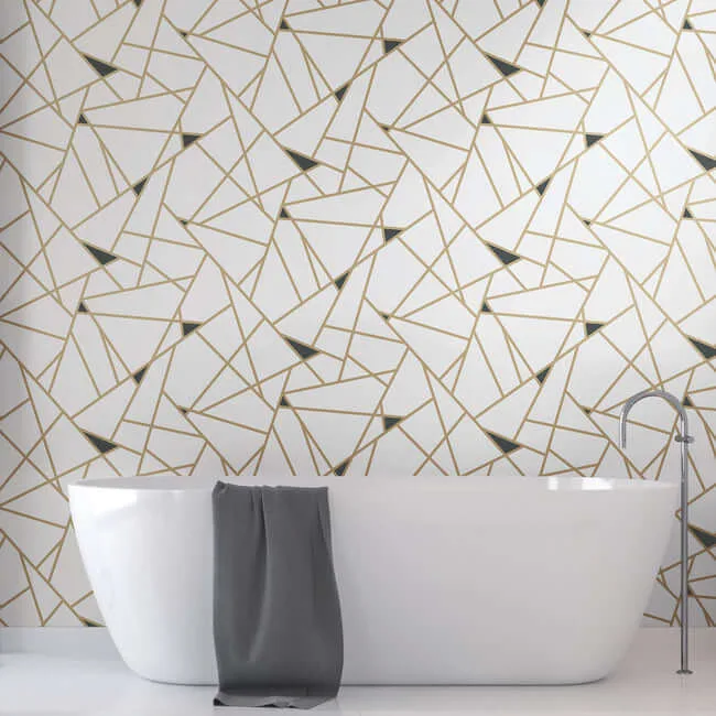 Inspired by Color Prismatic - Gold & Black Wallpaper | Buy Online Inspired by Color Prismatic wallpaper, color Gold & Black, SKU RY2702