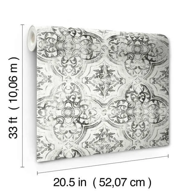 Inspired by Color Quartet wallpaper, color White & Black, SKU MN1890