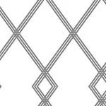 Inspired by Color Ribbon Stripe Trellis - White & Black Wallpaper | Buy Online Inspired by Color Ribbon Stripe Trellis wallpaper, color White & Black, SKU CY1509