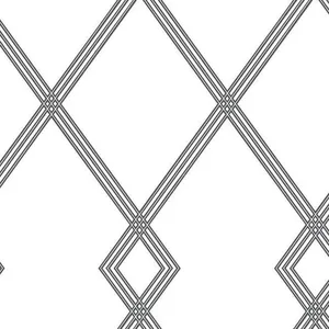 Inspired by Color Ribbon Stripe Trellis wallpaper, color White & Black, SKU CY1509