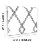 Inspired by Color Ribbon Stripe Trellis - White & Black Wallpaper | Buy Online Inspired by Color Ribbon Stripe Trellis wallpaper, color White & Black, SKU CY1509