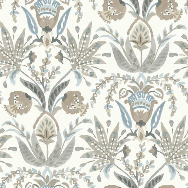 MN1915 | Seaside Jacobean – Taupe & Blue