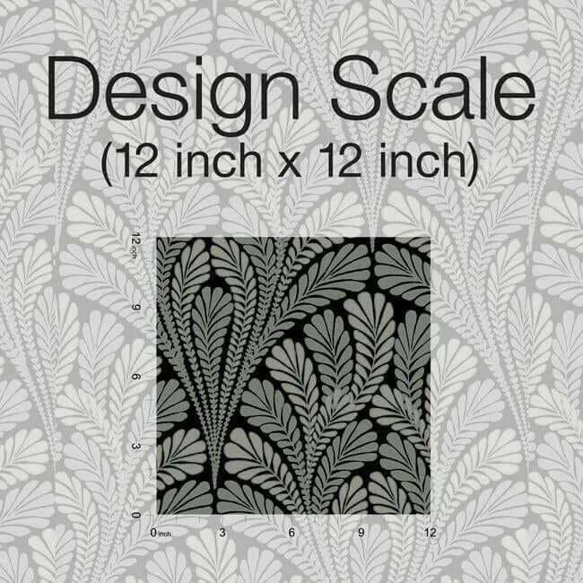 Inspired by Color Shell Damask - Black Wallpaper | Buy Online Inspired by Color Shell Damask wallpaper, color Black, SKU BW3951