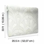 Inspired by Color Shell Damask - Grey Wallpaper | Buy Online Inspired by Color Shell Damask wallpaper, color Grey, SKU DM5022
