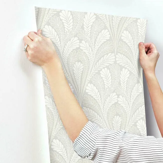 Inspired by Color Shell Damask - Grey Wallpaper | Buy Online Inspired by Color Shell Damask wallpaper, color Grey, SKU DM5022