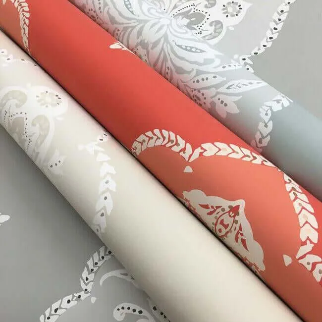 Inspired by Color Signet Medallion Damask - Beige Wallpaper | Buy Online Inspired by Color Signet Medallion Damask wallpaper, color Beige, SKU DM4983