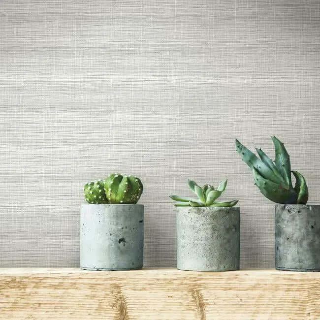Inspired by Color Silk Linen Weave wallpaper, color Grey, SKU FH4060