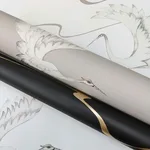 Inspired by Color Soaring Cranes - Black & Gold Wallpaper | Buy Online Inspired by Color Soaring Cranes wallpaper, color Black & Gold, SKU BW3871