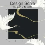 Inspired by Color Soaring Cranes - Black & Gold Wallpaper | Buy Online Inspired by Color Soaring Cranes wallpaper, color Black & Gold, SKU BW3871