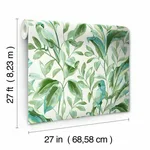 Inspired by Color Tropical Love Birds wallpaper, color White & Aqua, SKU TC2654