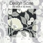 Inspired by Color Vincent Poppies - Black & Cream Wallpaper | Buy Online Inspired by Color Vincent Poppies wallpaper, color Black & Cream, SKU BW3981