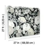 Inspired by Color Vincent Poppies - Black & Cream Wallpaper | Buy Online Inspired by Color Vincent Poppies wallpaper, color Black & Cream, SKU BW3981