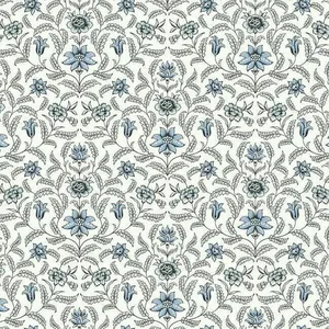 Inspired by Color Vintage Blooms wallpaper, color Blue, SKU GR5981