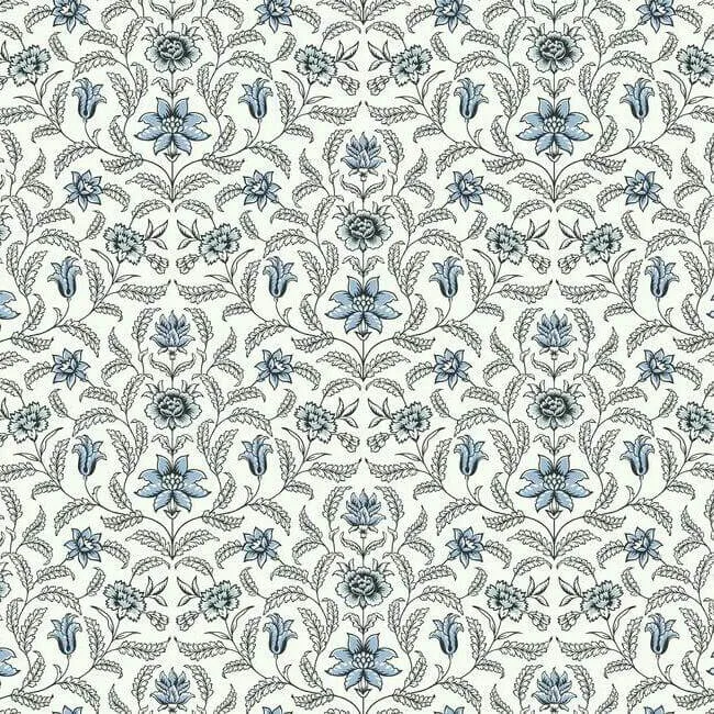 Inspired by Color Vintage Blooms wallpaper, color Blue, SKU GR5981