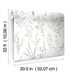Inspired by Color Wildflower Sprigs - Blue & Green Wallpaper | Buy Online Inspired by Color Wildflower Sprigs wallpaper, color Blue & Green, SKU FH4027