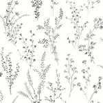 Inspired by Color Wildflower Sprigs wallpaper, color Black & White, SKU FH4026