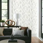 Inspired by Color Wildflower Sprigs wallpaper, color Black & White, SKU FH4026