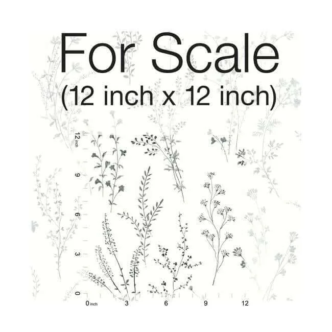 Inspired by Color Wildflower Sprigs wallpaper, color Black & White, SKU FH4026