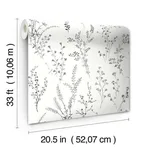 Inspired by Color Wildflower Sprigs wallpaper, color Black & White, SKU FH4026