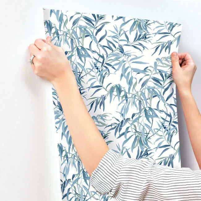 Inspired by Color Willow Grove wallpaper, color Sky Blue, SKU GO8242