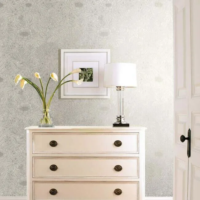 Inspired by Color Wood Block Blooms - Cream Wallpaper | Buy Online Inspired by Color Wood Block Blooms wallpaper, color Cream, SKU BW3921