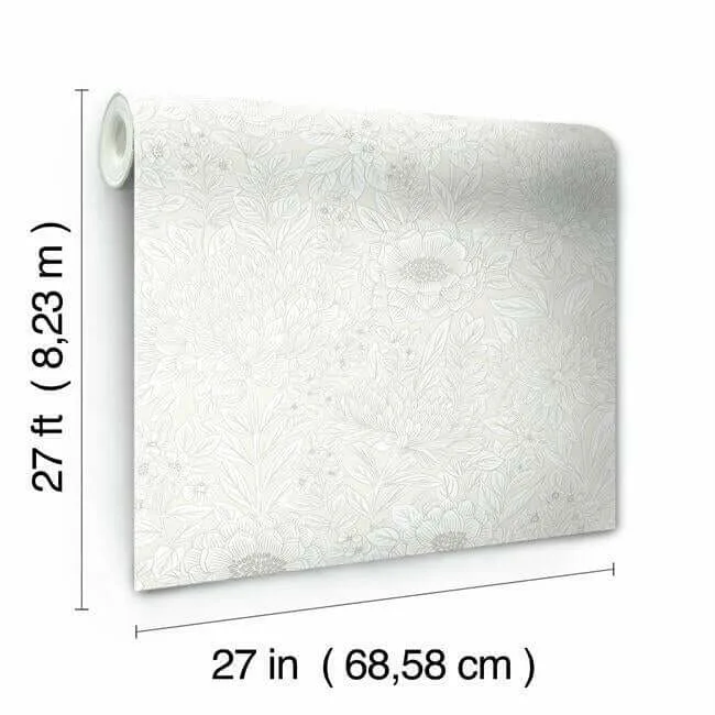 Inspired by Color Wood Block Blooms - Cream Wallpaper | Buy Online Inspired by Color Wood Block Blooms wallpaper, color Cream, SKU BW3921