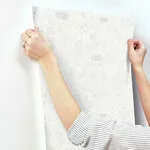 Inspired by Color Wood Block Blooms - Cream Wallpaper | Buy Online Inspired by Color Wood Block Blooms wallpaper, color Cream, SKU BW3921