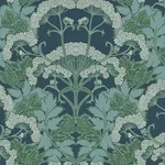 Inspired by Color Yarrow Nouveau wallpaper, color Blue & Green, SKU NV5558