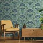 Inspired by Color Yarrow Nouveau wallpaper, color Blue & Green, SKU NV5558