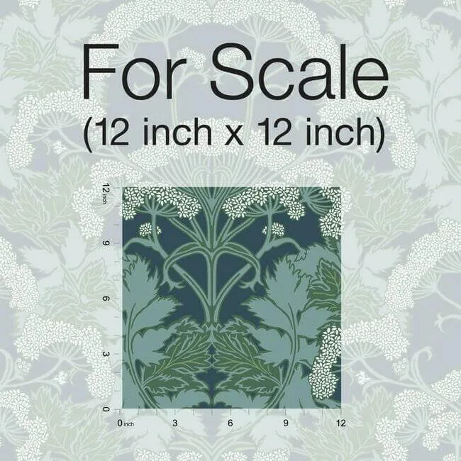 Inspired by Color Yarrow Nouveau wallpaper, color Blue & Green, SKU NV5558