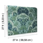 Inspired by Color Yarrow Nouveau wallpaper, color Blue & Green, SKU NV5558