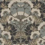 Inspired by Color Yarrow Nouveau wallpaper, color Charcoal & Gold, SKU NV5557