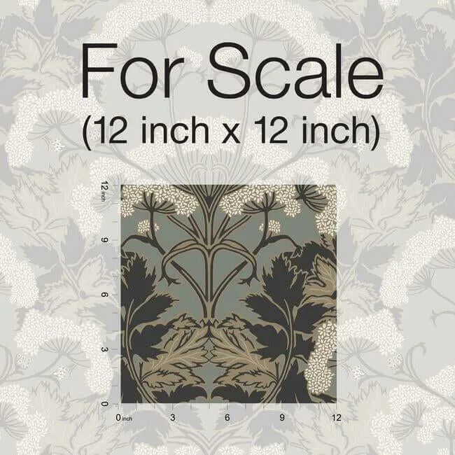 Inspired by Color Yarrow Nouveau wallpaper, color Charcoal & Gold, SKU NV5557