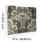 Inspired by Color Yarrow Nouveau wallpaper, color Charcoal & Gold, SKU NV5557