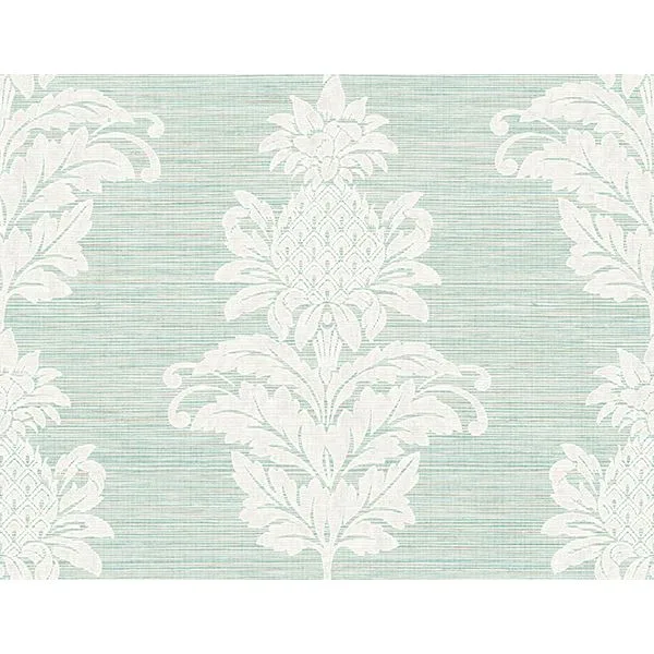 Kenneth James Pineapple Grove wallpaper, color Turquoise, SKU PS40704