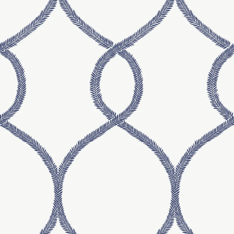 Kravet Design Ronald Redding W3722 in White & Dark Blue (W3722.50.0)