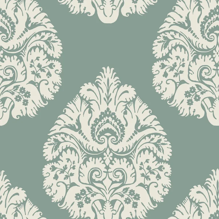 Kravet Design Ronald Redding W3726 in Teal & White (W3726.3.0)