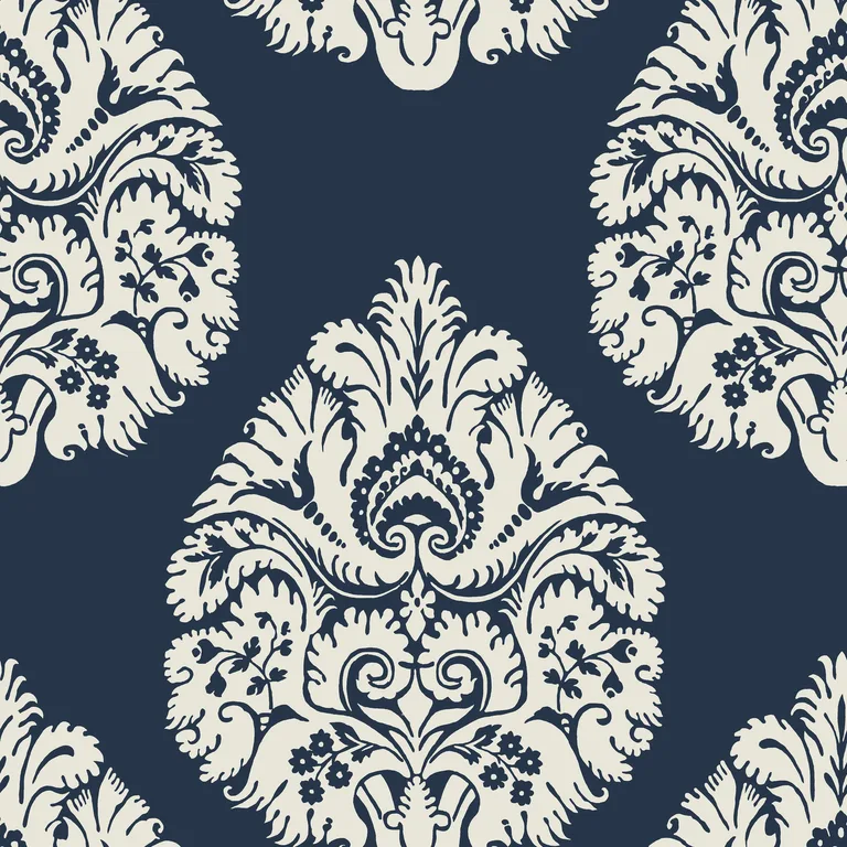 Kravet Design Ronald Redding W3726 in Dark Blue & White (W3726.50.0)