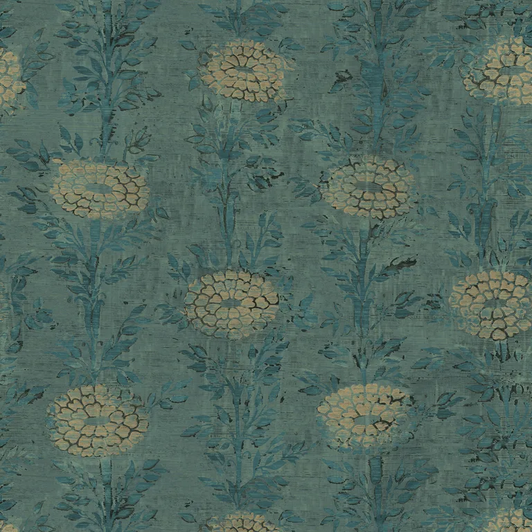 Kravet Design Ronald Redding W3743 in Teal & Gold (W3743.35.0)