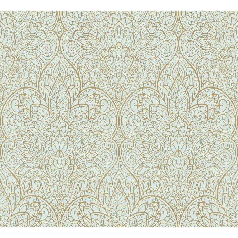 Kravet Design Candice Olson After Eight W3859 in Gold & Teal (W3859.135.0)