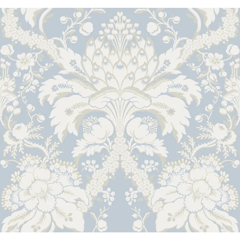 Kravet Design Damask Resource Library W3890 in Light Blue & Beige (W3890.1516.0)