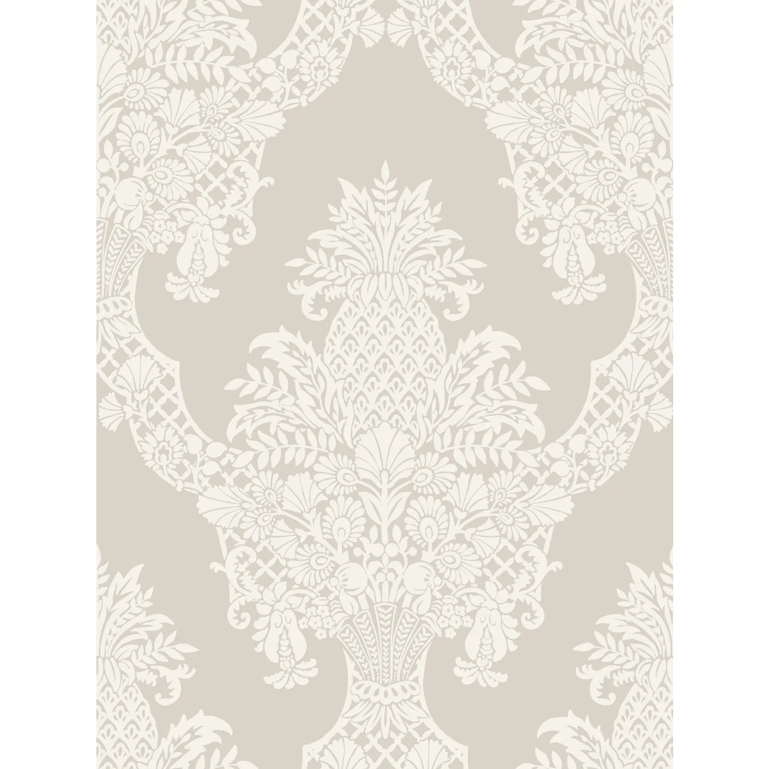W3892.106.0 | Damask Resource Library W3892 – Taupe & White