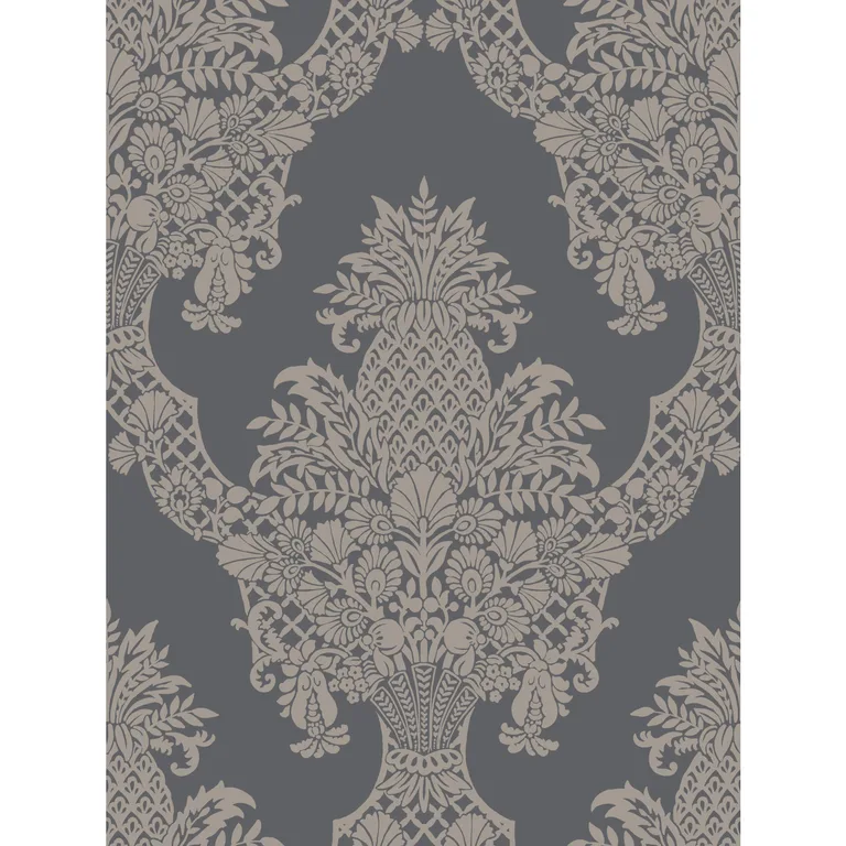 Kravet Design Damask Resource Library W3892 in Charcoal & Silver (W3892.1121.0)