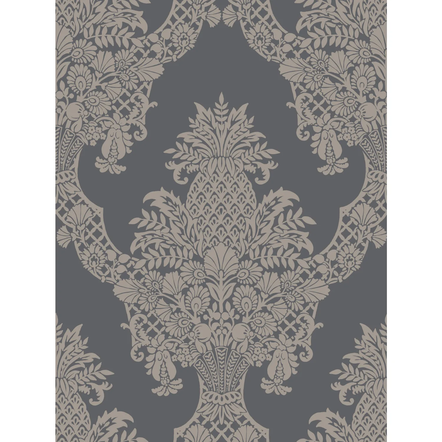 W3892.1121.0 | Damask Resource Library W3892 – Charcoal & Silver